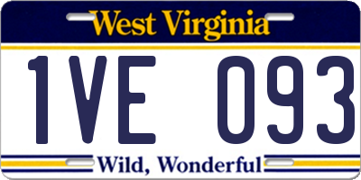 WV license plate 1VE093