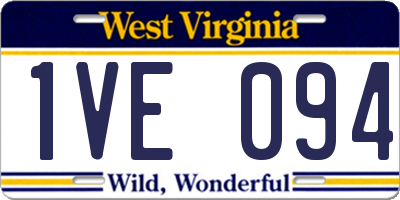WV license plate 1VE094