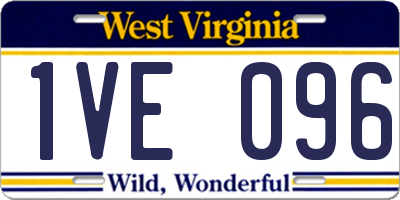 WV license plate 1VE096