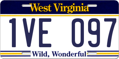 WV license plate 1VE097