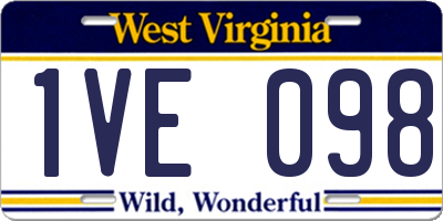 WV license plate 1VE098