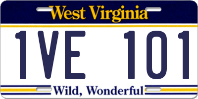 WV license plate 1VE101