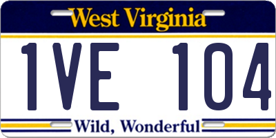 WV license plate 1VE104