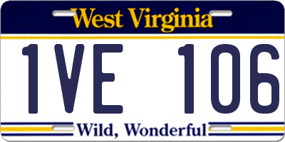 WV license plate 1VE106