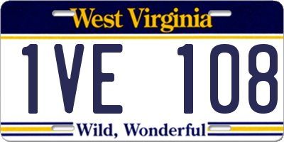 WV license plate 1VE108