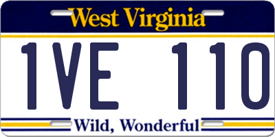 WV license plate 1VE110