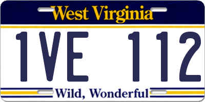 WV license plate 1VE112