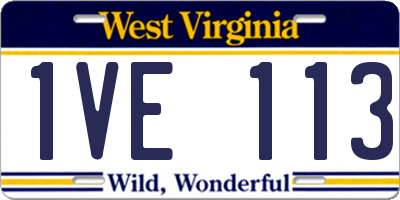 WV license plate 1VE113