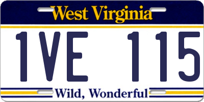 WV license plate 1VE115