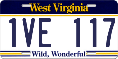 WV license plate 1VE117