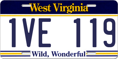 WV license plate 1VE119