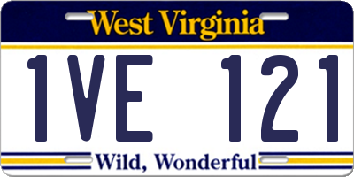 WV license plate 1VE121