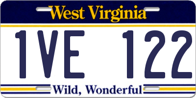 WV license plate 1VE122