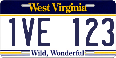 WV license plate 1VE123
