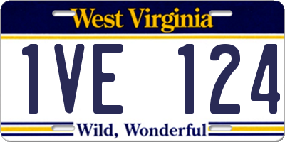 WV license plate 1VE124