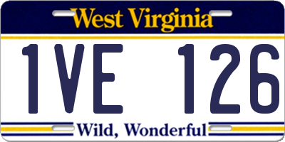 WV license plate 1VE126