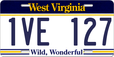 WV license plate 1VE127
