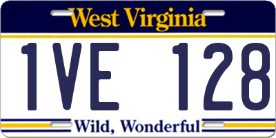 WV license plate 1VE128