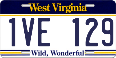 WV license plate 1VE129