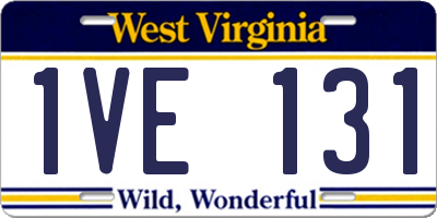 WV license plate 1VE131