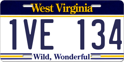 WV license plate 1VE134