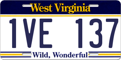WV license plate 1VE137