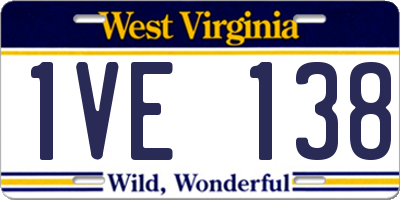 WV license plate 1VE138