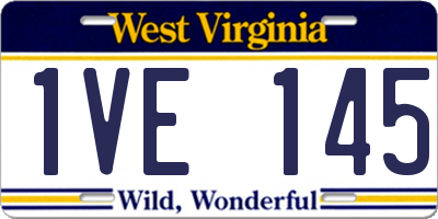 WV license plate 1VE145