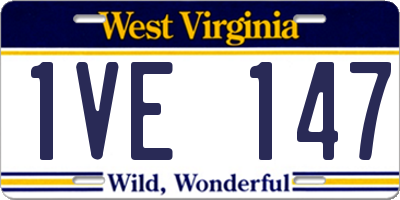 WV license plate 1VE147
