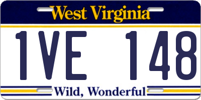 WV license plate 1VE148