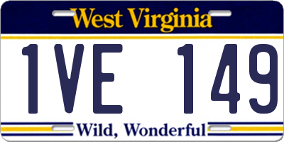 WV license plate 1VE149