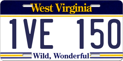 WV license plate 1VE150
