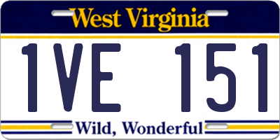 WV license plate 1VE151