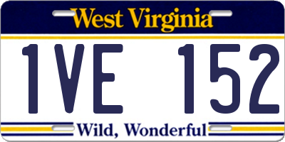 WV license plate 1VE152