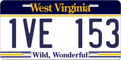WV license plate 1VE153