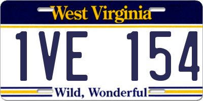 WV license plate 1VE154