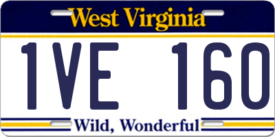 WV license plate 1VE160