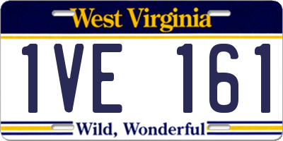 WV license plate 1VE161