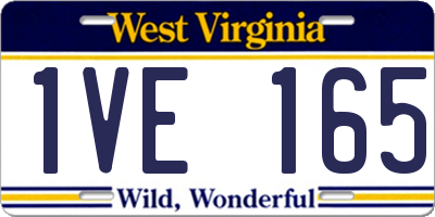 WV license plate 1VE165
