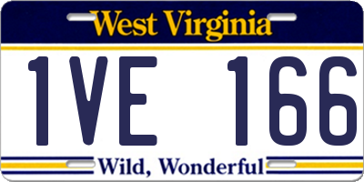 WV license plate 1VE166
