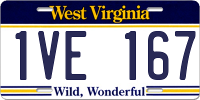 WV license plate 1VE167