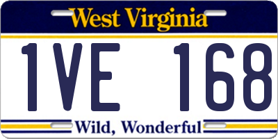 WV license plate 1VE168