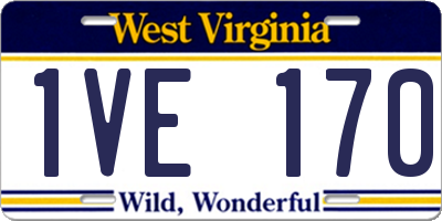 WV license plate 1VE170
