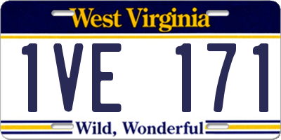 WV license plate 1VE171