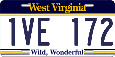 WV license plate 1VE172
