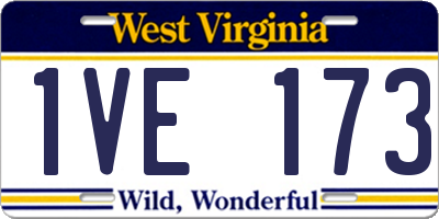 WV license plate 1VE173