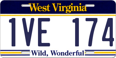WV license plate 1VE174