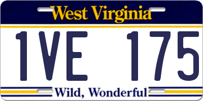 WV license plate 1VE175