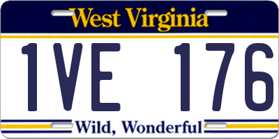 WV license plate 1VE176