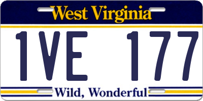 WV license plate 1VE177